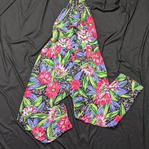 Vintage Small Pink Black Halter Jumpsuit